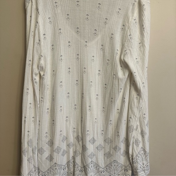 Lucky Brand Boho Embroidered Peasant Tunic Top – Size Large - Picture 4 of 5